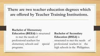 The Curriculum of BSE and BEED | PPT