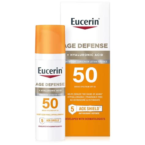 Eucerin Age Defense Hyaluronic Acid Sunscreen Spf Ml Pink Beauty