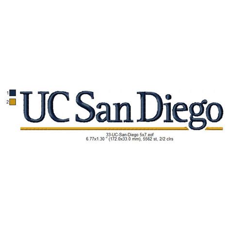 UC San Diego University Logo Machine Embroidery Digitized Design Files ...