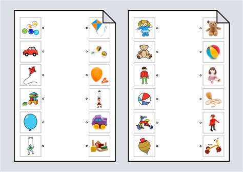 Relacionar juguetes pictogramas fotografías Relaciones Soyvisual