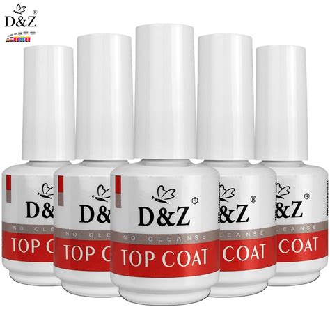 Kit 5 Top Coat D Z Unhas Em Gel Porcelana Acrigel Fibra De Vidro