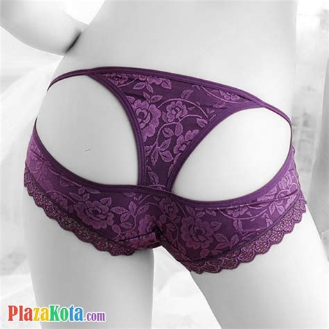 P Jual Celana Dalam Panties Hipster Ungu Segitiga Belakang