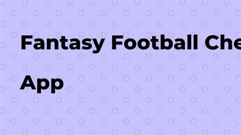 Fantasy Football Cheat Sheet: Best tips and How To for Android and ...