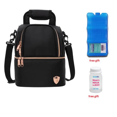 Princeton Rosegold Double Layer Breast Milk Bottle Cooler Bag Beg Simpan Susu Free Ice Block