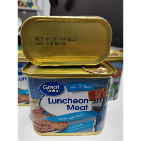 Great Value Luncheon Meat Less Sodium 340 Grams Shopee Philippines