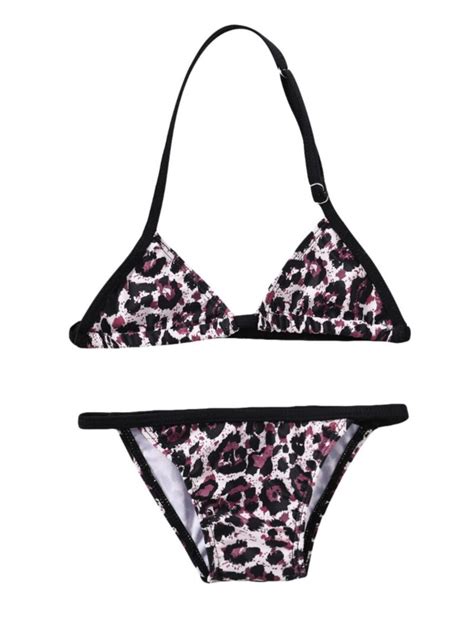 Wholesale Piece Baby Girl Leopard Print Bikini Set