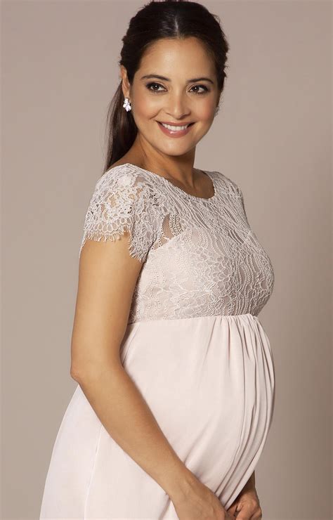 Elizabeth Maternity Dress Short Soft Mist Pink Maternity Wedding