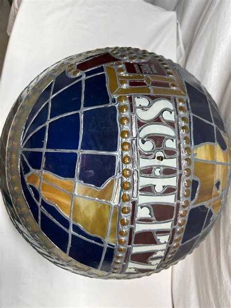 Vintage Schlitz Beer Tiffany Style Hanging Globe Dome Ceiling Light