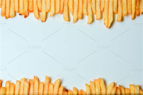 French Fries On White Background Food And Drink Photos Creative Market