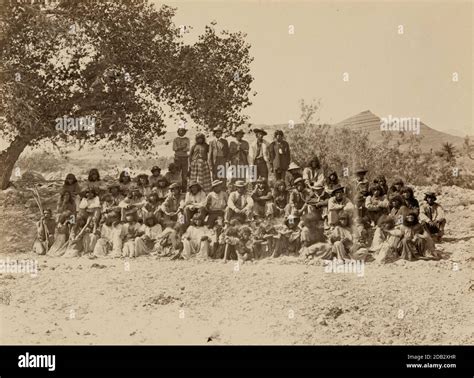 Group Of Paiute Indians Including Women And Children Most Members Of