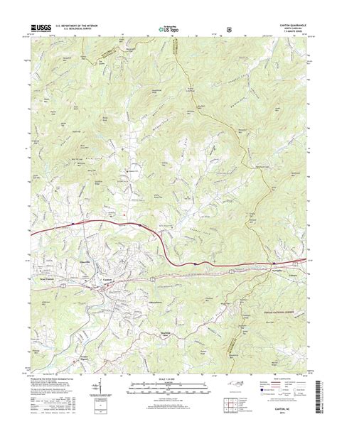 MyTopo Canton North Carolina USGS Quad Topo Map