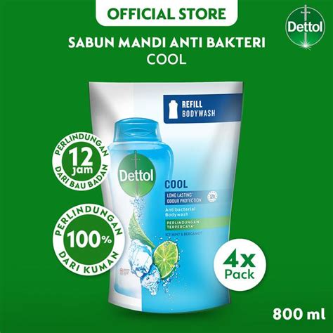 Jual Dettol Sabun Mandi Cair Cool 800ml X4 Shopee Indonesia