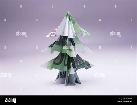 Money Origami Christmas Tree Stock Photo Alamy