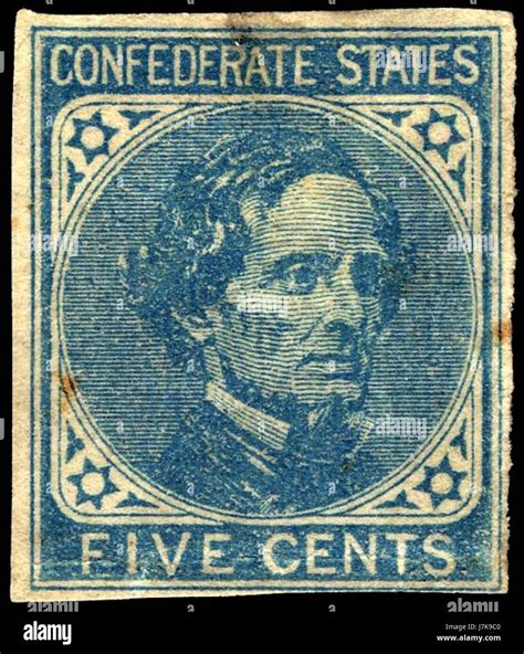 Confederate Stamp Jefferson Davis 5c 1862 Issue Stock Photo Alamy