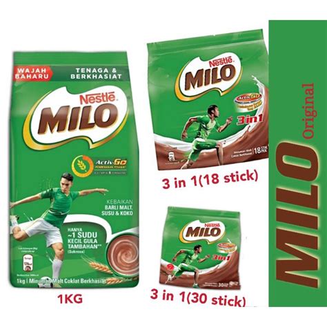 Nestle Milo 3IN1 Activ Go Chocolate Malt Powder 18 Sticks 30 Sticks