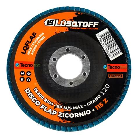 Disco Flap Desbaste Lusqtoff Grano 120 Amoladora Metal 115mm