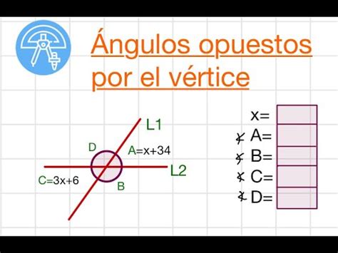 Ejercicio Ngulos Opuestos Por El V Rtice Youtube