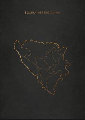 Gold Bosnia Herzegovina Poster By Alo Displate