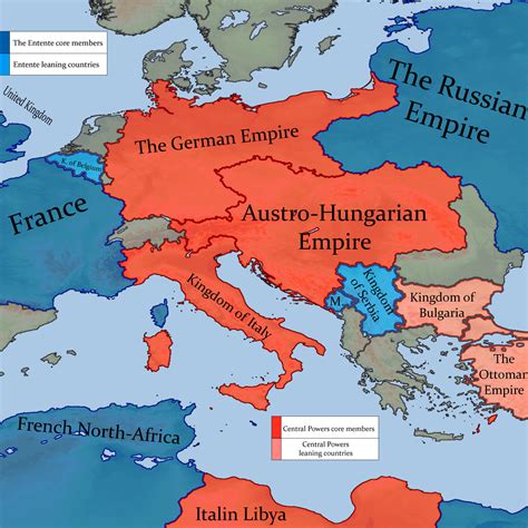 Central Powers and Entente countries (Pre-WW1) by MapStash on DeviantArt