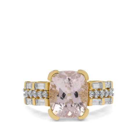 Minas Gerais Kunzite White Zircon K Gold Ring Atgw Cts Gemporia