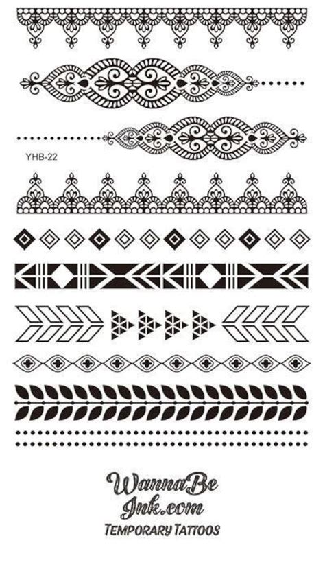 Intricate & Geometric Pattern Henna Style Black Temporary - Etsy