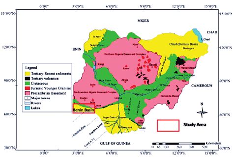 Fig 1 General Geological Map Of Nigeria Showing The Benin Basin Modified From Whiteman 1982