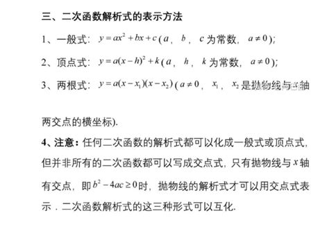 2023年初中数学二次函数解析式表示方法详解二次函数中考网