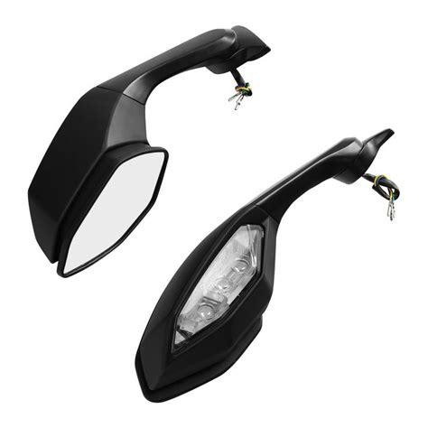 TCMT LED Turn Signal Integrated Rear View Side Mirrors Fit For Yamaha