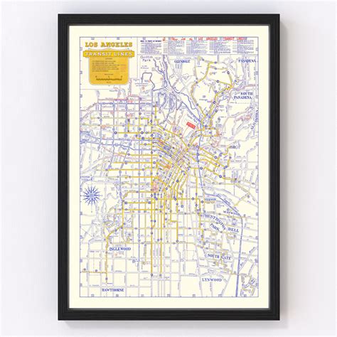 Vintage Map Of Los Angeles California 1946 By Teds Vintage Art