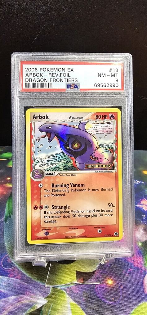 Pokemon Tcg Arbok 13 101 Rev Foil Dragon Frontiers Delta Species PSA 8