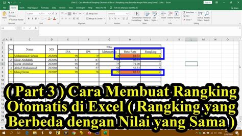 Cara Membuat Rumus Ranking Excel Otomatis Ternyata Mudah Riset