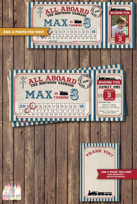 Train Birthday Invitation Train Invitation Train Party Train Birthday Party Vintage Train