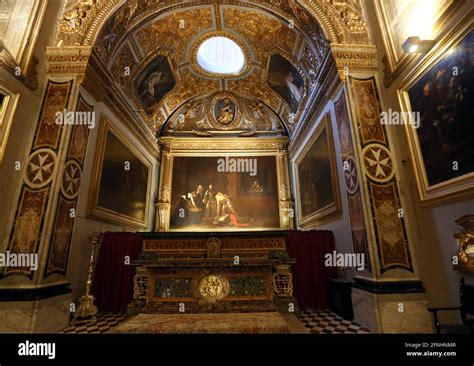 Valletta Malta St Johns Co Cathedral The Caravaggio Painting The