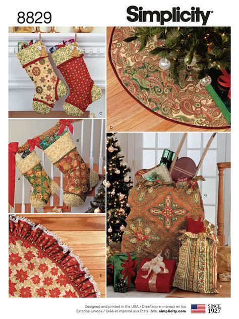 Simplicity Christmas Decor Sewing Pattern 8829 Christmas Tree Skirts Patterns Christmas