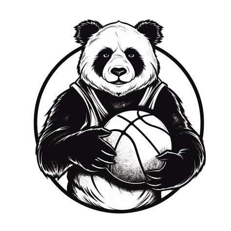 D Black Logo On A White Background Black And White Panda Man Hybrid