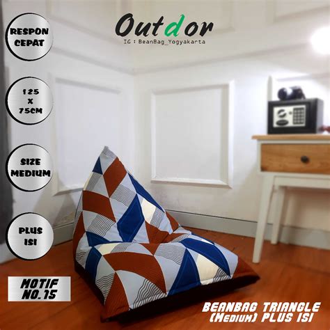 Jual Bean Bag Triangle Cover Only Tanpa Butiran Stirofoam Kursi Santai