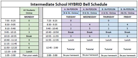 Bell Schedules Saddleback Valley Unified School District