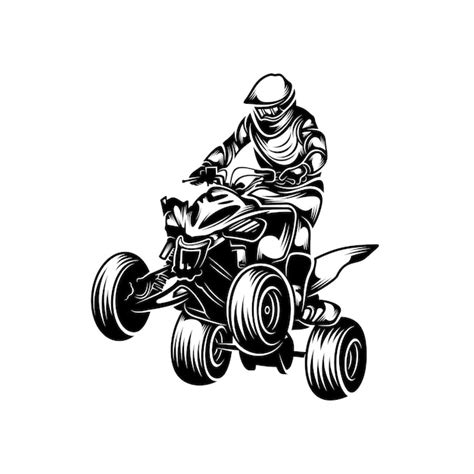 Atv Logo Vektor Quad Bike Wettkampf Logo Vektor Illustration Silhouette