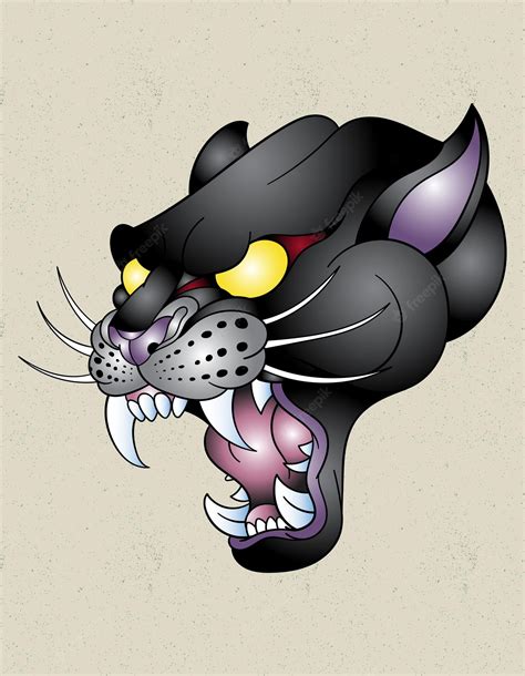 Premium Vector | Panther tattoo design