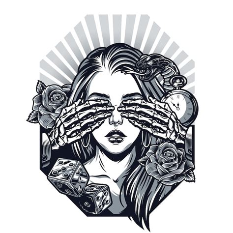 Free Vector Vintage Chicano Tattoo Concept