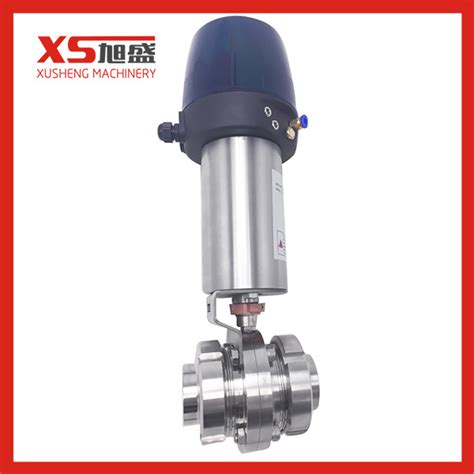 Stainless Steel Ss Sanitary Pneumatic Union Type Butterfly Valves