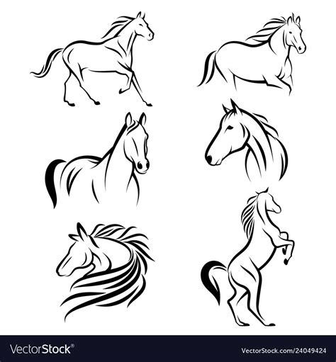 Horse logo design bundle Royalty Free Vector Image