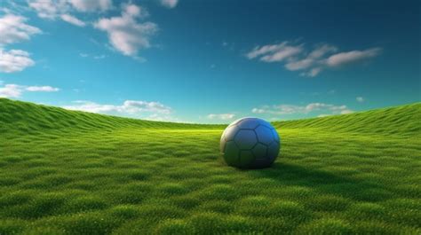 Latar Belakangrender D Lapangan Sepak Bola Dengan Rumput Hijau Subur