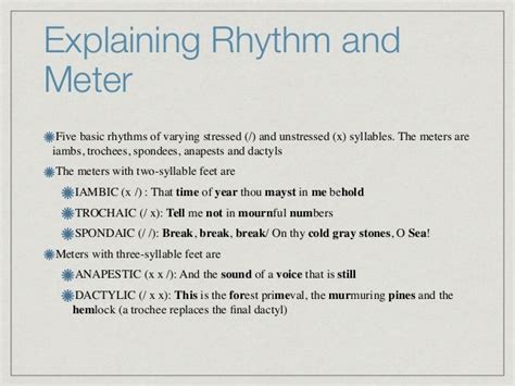 Rhythm and Meter in Poetry