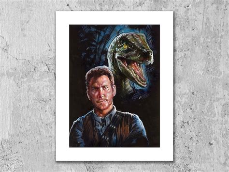 Owen and Blue, Jurassic World, Fan Art, Art Print, 11x14 Print - Etsy