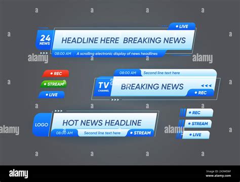 Lower Third Header Banners For Breaking News And Tv Live Broadcast Bars