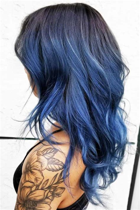 Black To Blue Hair Ombre