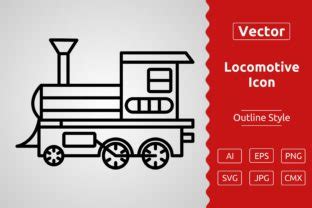 Vector Steam Locomotive Outline Icon Des Graphic by Muhammad Atiq ...