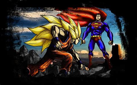 Online Crop Hd Wallpaper Dragonball Z Superman Hd Goku And Superman