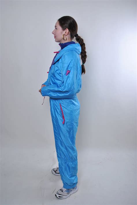 80s Blue One Piece Ski Suit Women Vintage Snow Suit Size M Etsy